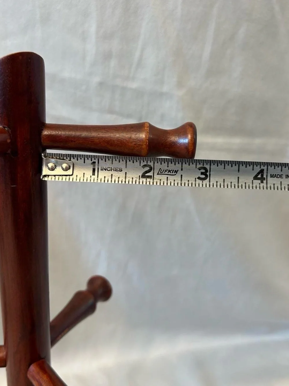 Vintage Grannycore Cottagecore Cherry Wood Six (6) Cup Mug Tree